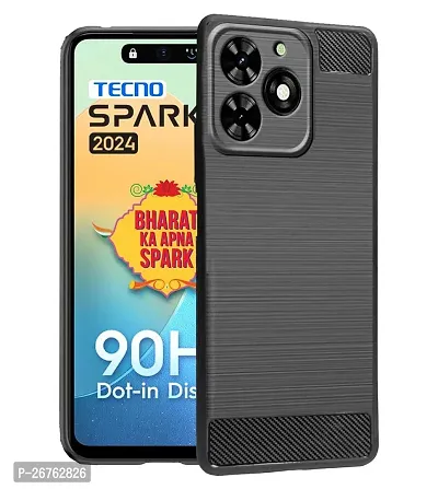 Classic Soft Armor Back Case Compatible For Tecno Spark Go 2024 , Black