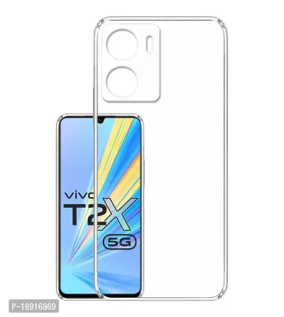 RRTBZ Soft Back Case Cover Compatible for Vivo T2x 5G (Transparent TPU)