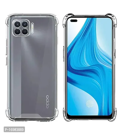 RRTBZ Soft Silicone Flexible Side Transparent Back Cover Compatible for Oppo F17 Pro-thumb2