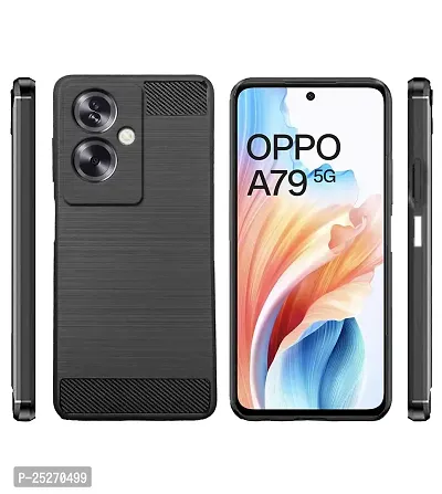 Rrtbz Soft Armor Back Case Compatible For Oppo A79 5G -Black-thumb2