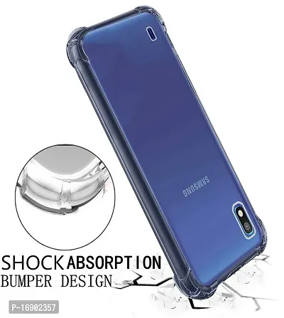 RRTBZ Transparent Soft Silicone TPU Flexible Back Cover Compatible for Samsung Galaxy A10 with Earphone and Data Cable-thumb3