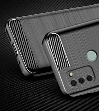 RRTBZ Carbon Fiber Shock Proof TPU Back Case Cover Compatible for Nokia C31 with Screen Guard -Black-thumb4