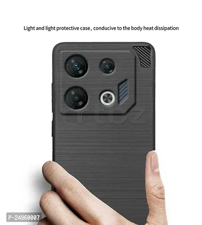 Stylish Silicon Back Cover Compatible For Infinix Gt 10 Pro -Black-thumb4