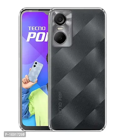 RRTBZ Soft Silicone Flexible Transparent Back Cover Compatible for Tecno Pop 6 Pro