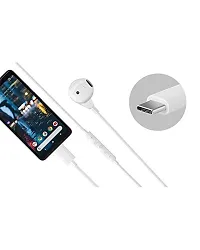 RRTBZ Type C Wired In Ear Earphones with Type C Port Compatible with Oppo Reno 7 Pro / Reno7 Pro (White)-thumb2