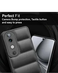 Vivo V40 V40 Pro T3 Ultra Matte Soft Case Liquid Silicon Puff Case with Camera Protection Compatible for Vivo V40 5G V40 Pro 5G T3 Ultra 5G with Earphone Black-thumb3