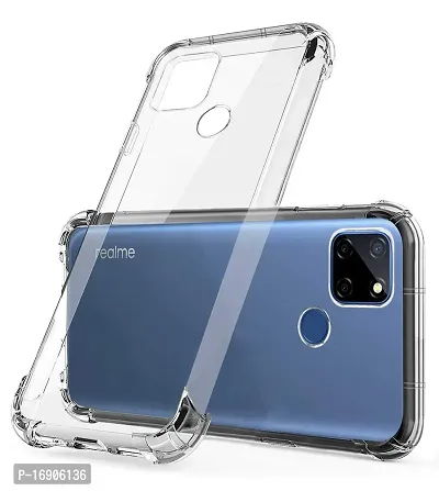 RRTBZ Soft Silicone Flexible Side Transparent Back Cover Compatible for Realme C15 / Realme C12-thumb2