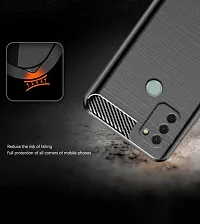 RRTBZ Carbon Fiber Shock Proof TPU Back Case Cover Compatible for Nokia C31 with Screen Guard -Black-thumb2