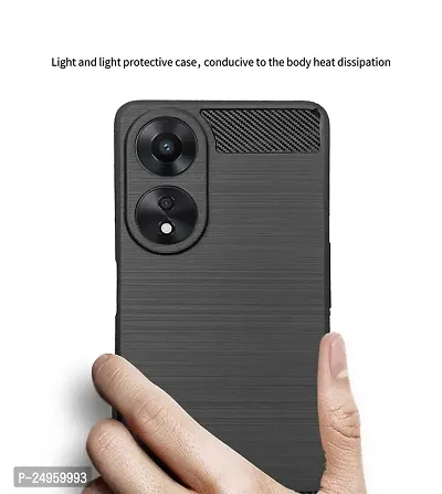 Stylish Silicon Back Cover Compatible For Oppo A78 4G -Black-thumb4