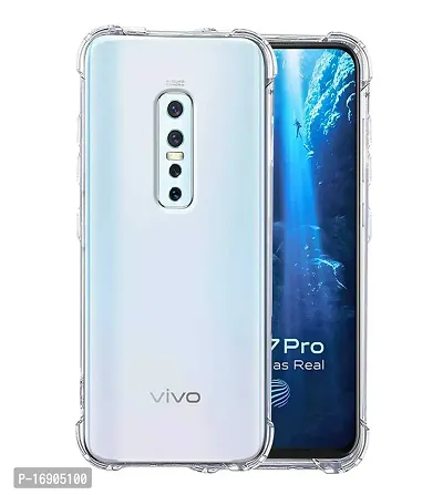 RRTBZ Soft Silicone Flexible Side Transparent Back Cover Compatible for Vivo V17 Pro-thumb0