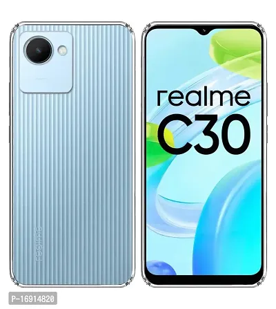 RRTBZ Soft TPU Transparent Back Case Cover Compatible for Realme C30-thumb2