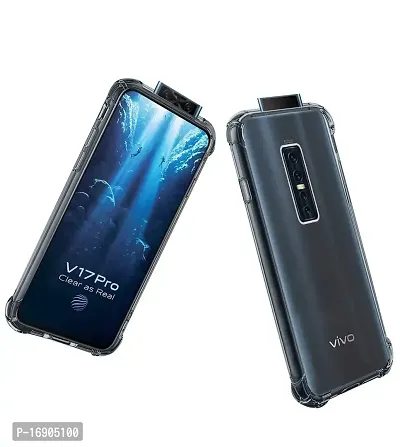 RRTBZ Soft Silicone Flexible Side Transparent Back Cover Compatible for Vivo V17 Pro-thumb2