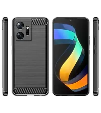 RRTBZ Carbon Fiber Hybrid Armor TPU Back Case Cover Compatible for Infinix Zero 20 -Black-thumb1