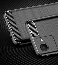 RRTBZ Carbon Fiber Armor Shock Proof TPU Back Case Cover Compatible for Realme C30 -Black-thumb4