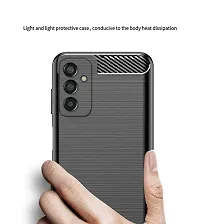 RRTBZ Carbon Fiber Armor Shock Proof TPU Back Case Cover Compatible for Samsung Galaxy F13 -Black-thumb3