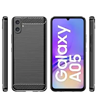 Stylish Silicon Back Cover Compatible For Samsung Galaxy A05 -Black-thumb1