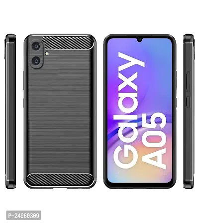 Stylish Silicon Back Cover Compatible For Samsung Galaxy A05 -Black-thumb2