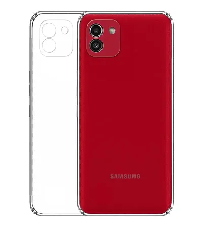 RRTBZ Transparent Soft Silicone TPU Flexible Back Cover Compatible for Samsung Galaxy A03