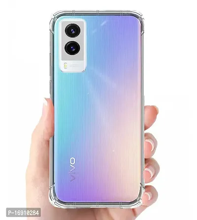 RRTBZ Soft Flexible Silicone Back Cover Compatible for Compatible for Vivo V21e 5G, Transparent Case-thumb4