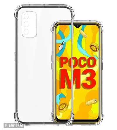 RRTBZ Transparent Soft Silicone TPU Flexible Back Cover Compatible for Xiaomi Poco M3 / Poco M3-thumb0