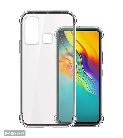 RRTBZ Soft Silicone Flexible Side Transparent Back Cover Compatible for Infinix Hot 9 Pro/Infinix Hot 9-thumb0