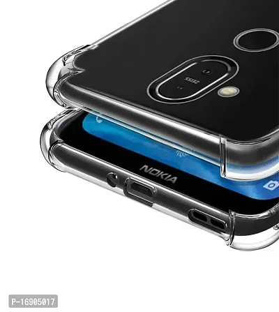 RRTBZ Transparent Soft Flexible TPU Case Cover Compatible for Nokia 8.1 with C-Type USB OTG Adapter-thumb3