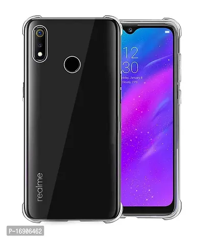 RRTBZ Soft Flexible Silicone Transparent Back Cover Compatible for Realme 3