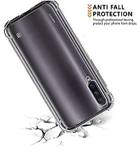 RRTBZ Transparent Soft Silicone TPU Flexible Back Cover Compatible for Xiaomi Mi A3 with Mobile Ring Holder and C-Type Data Cable-thumb2