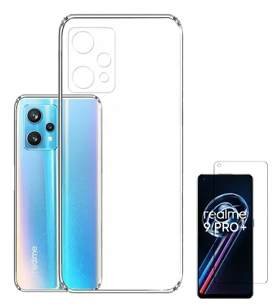 RRTBZ Transparent Soft Silicone TPU Flexible Back Cover Compatible for Realme 9 Pro+ / Realme 9 Pro Plus with Screen Guard