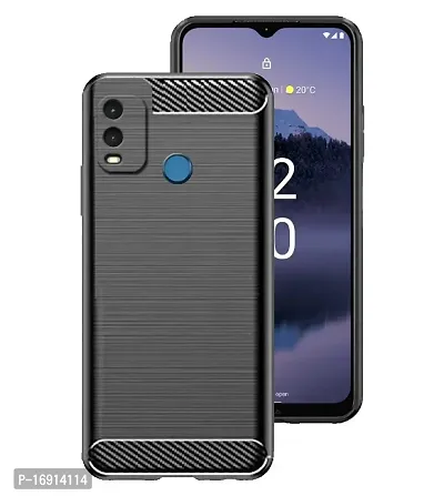 RRTBZ Carbon Fiber TPU Back Case Cover Compatible for Nokia G11 Plus -Black