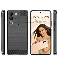 Stylish Silicon Back Cover Compatible For Vivo Y200 5G -Black-thumb1