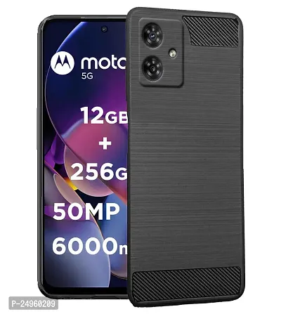 Stylish Silicon Back Cover Compatible For Motorola G54 5G / Motorola Moto G54 -Black