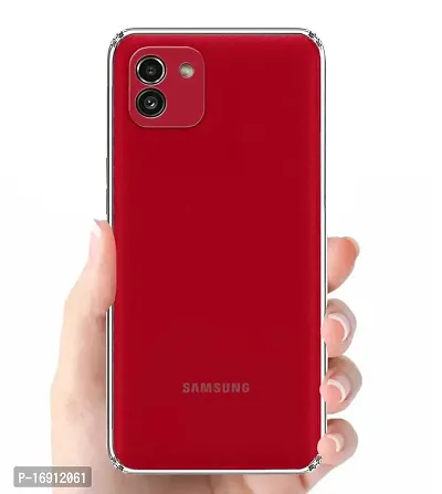 RRTBZ Soft Silicone Flexible Transparent Back Cover Compatible for Samsung Galaxy A03-thumb3