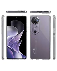 Vivo V40 V40 Pro T3 Ultra Soft Silicone TPU Flexible Back Cover Compatible for Vivo V40 5G V40 Pro 5G T3 Ultra 5G with Earphone and UV Tempered Glass Screen Guard-thumb1