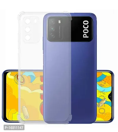 RRTBZ Transparent Soft Silicone TPU Flexible Back Cover Compatible for Xiaomi Poco M3 / Poco M3 with Mobile Ring Holder-thumb2