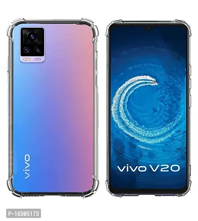 RRTBZ Transparent Soft Silicone TPU Flexible Back Cover Compatible for Vivo V20 / Vivo V 20-thumb2