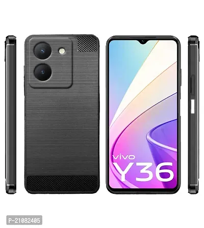 RRTBZ Soft Armor Back Case Compatible for Vivo Y36 -Black-thumb2