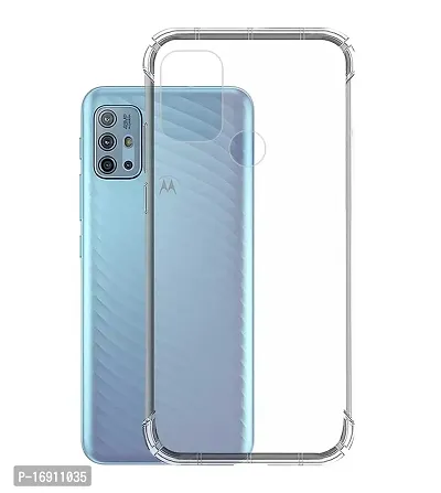 RRTBZ Transparent Soft Silicone TPU Flexible Back Cover Compatible for Motorola Moto G10 Power-thumb0