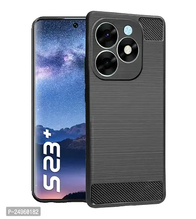 Stylish Silicon Back Cover Compatible For Itel S23+ / Itel S23 Plus -Black