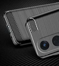 RRTBZ Soft Silicon Armor Back Case Cover Compatible for Reno 8T / Reno8 T 5G (Carbon Armor)-thumb3