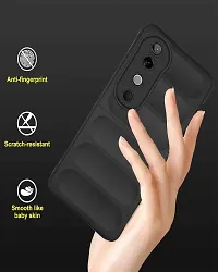 Vivo V40 V40 Pro T3 Ultra Matte Soft Case Liquid Silicon Wave Case with Camera Protection Compatible for Vivo V40 5G V40 Pro 5G T3 Ultra 5G with Earphone Black-thumb2