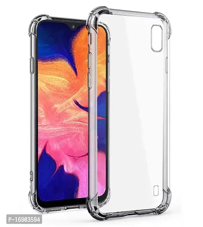 RRTBZ Soft Silicone Flexible Side Transparent Back Cover Compatible for Samsung Galaxy A10-thumb0