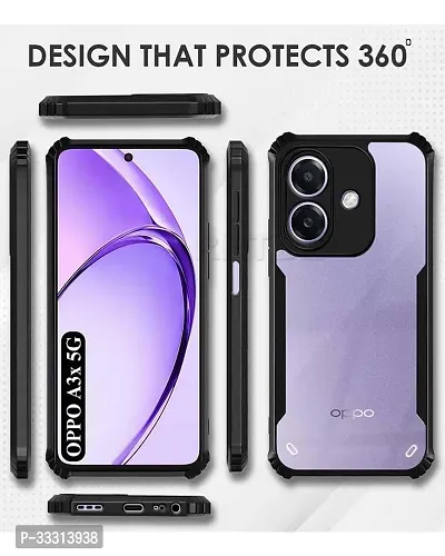 Oppo A3x 5G Camera Protection Clear Back Bumper Eagle Back Case Cover PC TPU Compatible for Oppo A3x 5G Black-thumb2