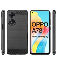 Rrtbz Soft Armor Back Case Compatible For Oppo A78 4G -Black-thumb1