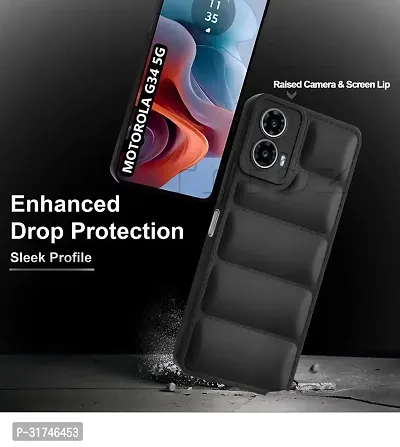 Silicon Puff Case with Camera Protection Compatible for Moto G34 5G,Motorola G34 5G -Black-thumb5