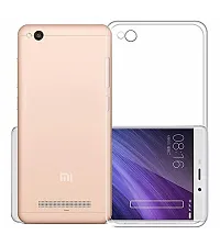 RRTBZ Transparent Silicon Soft TPU Slim Back Case Cover Compatible for Xiaomi Redmi 4A with Earphone-thumb1