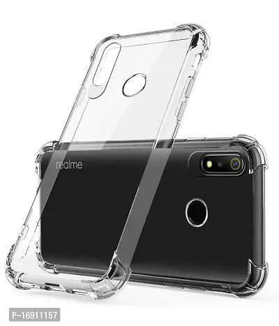 RRTBZ Transparent Soft Silicone TPU Flexible Back Cover Compatible for Realme 3 Pro-thumb2