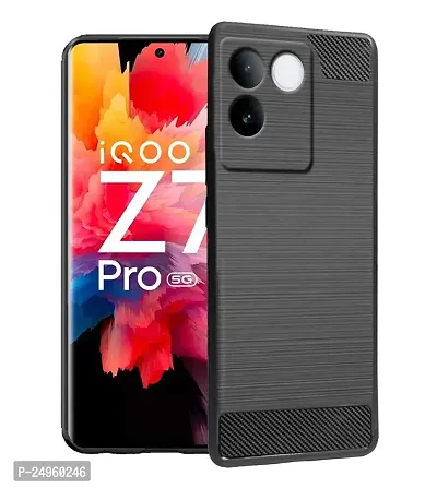 Stylish Silicon Back Cover Compatible For Iqoo Z7 Pro 5G / Vivo T2 Pro 5G -Black