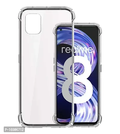 RRTBZ Soft Flexible Silicone Transparent Back Cover Compatible for Realme 8