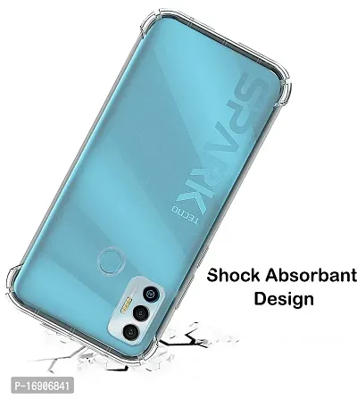 RRTBZ Transparent Soft Silicone TPU Back Cover Compatible for Tecno Spark 7 / Spark 7T-thumb3